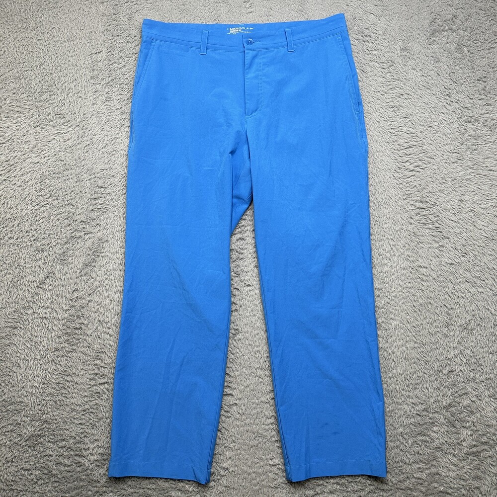 Nike Golf Pants Mens 33x32 Blue Dri-Fit Standard Flat Front